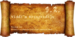 Vidám Krisztián névjegykártya