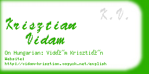 krisztian vidam business card